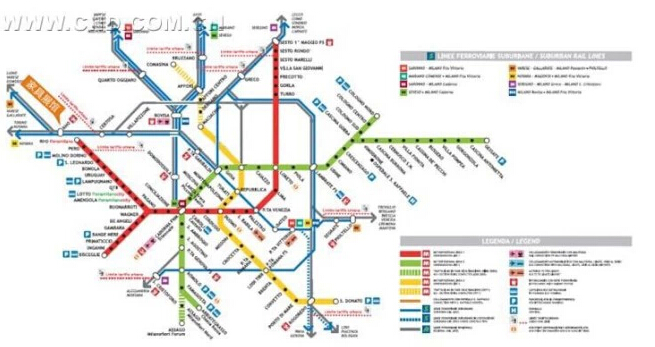 米兰地铁图高清