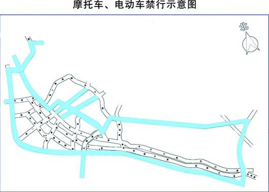 宜昌城区摩托车,电动车禁行示意图