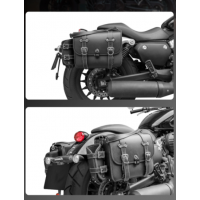 GKA大容量，多功能双锁安全设计，摩托车意大利西皮皮革边包